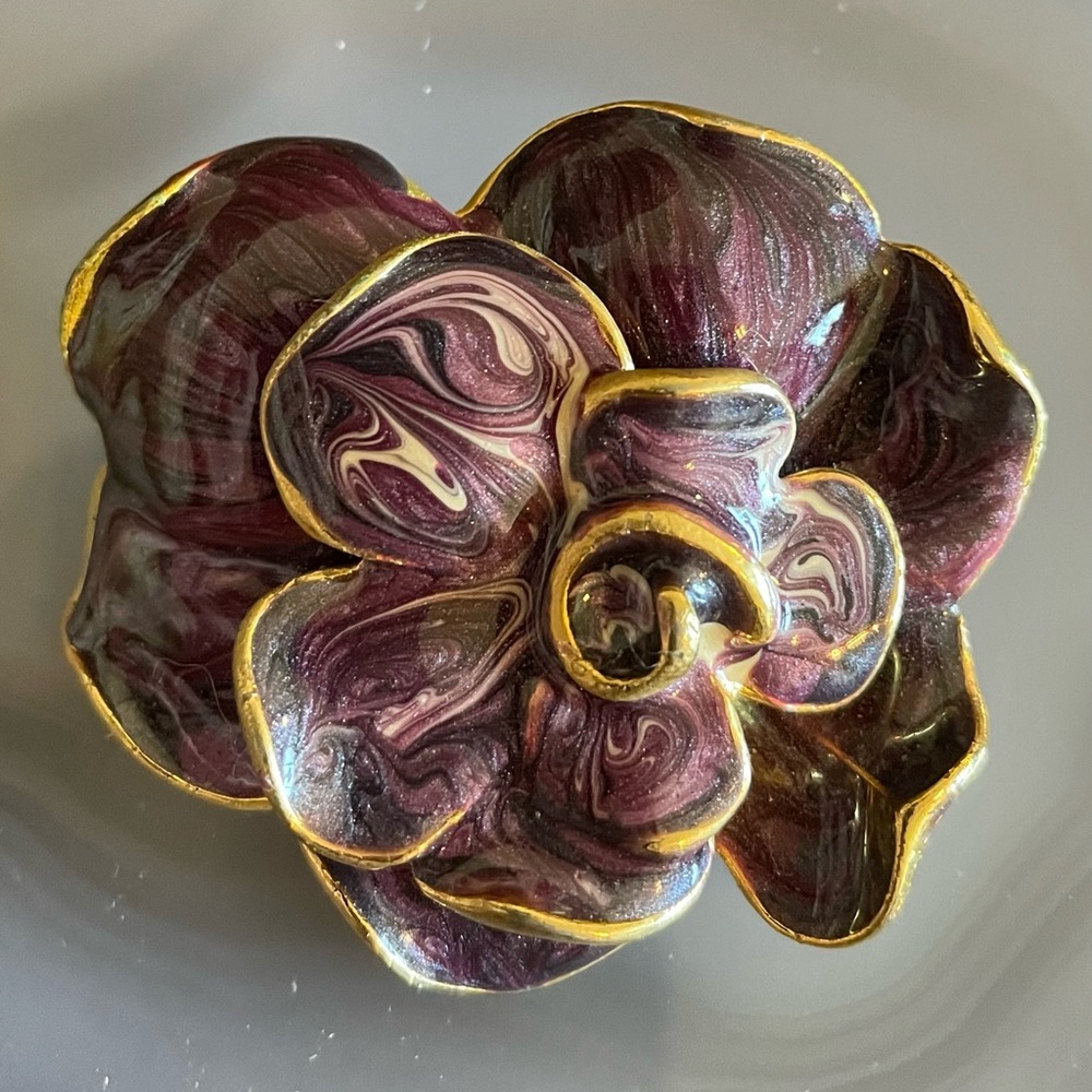 Purple Gardenia Brooch